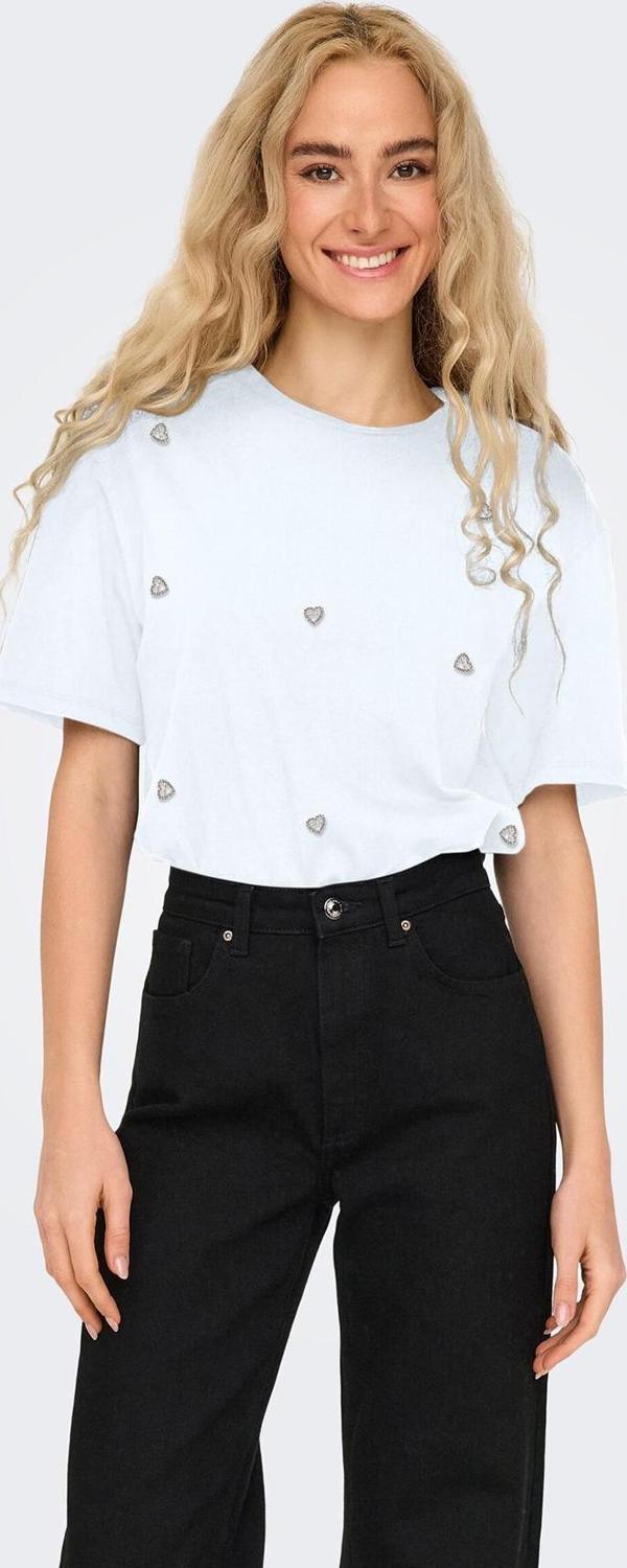 Only Kadın Onlvıta Bisiklet Yaka Kısa Kol %100 Pamuk T-Shirt 15343769 Ekru - Image 1