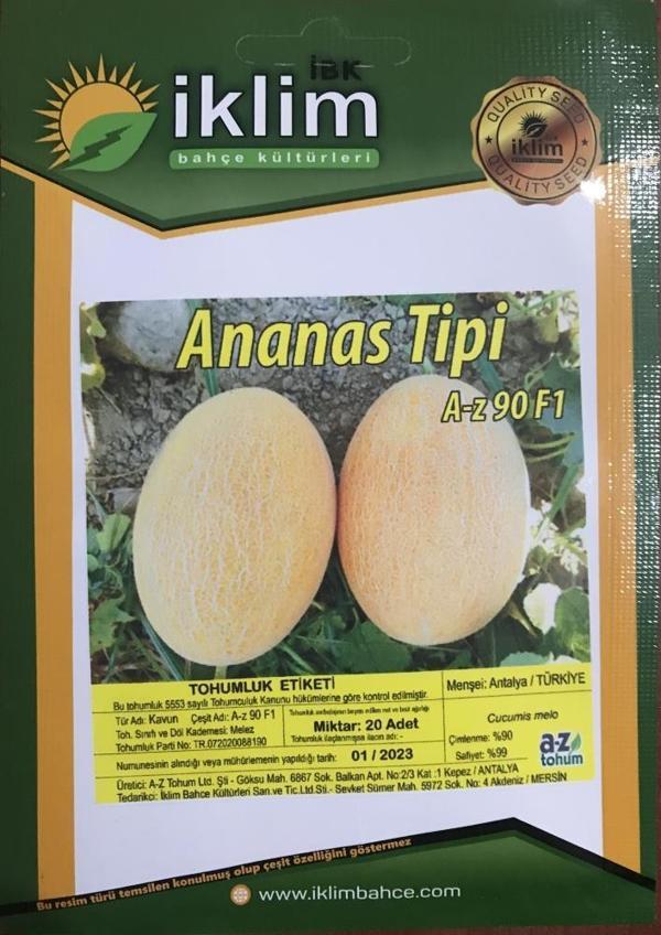 A-Z TOHUM KAVUN TOHUMU A-Z 90 F1 ANANAS TİPİ KAVUN - 20 ADET TOHUMLUK - Image 1
