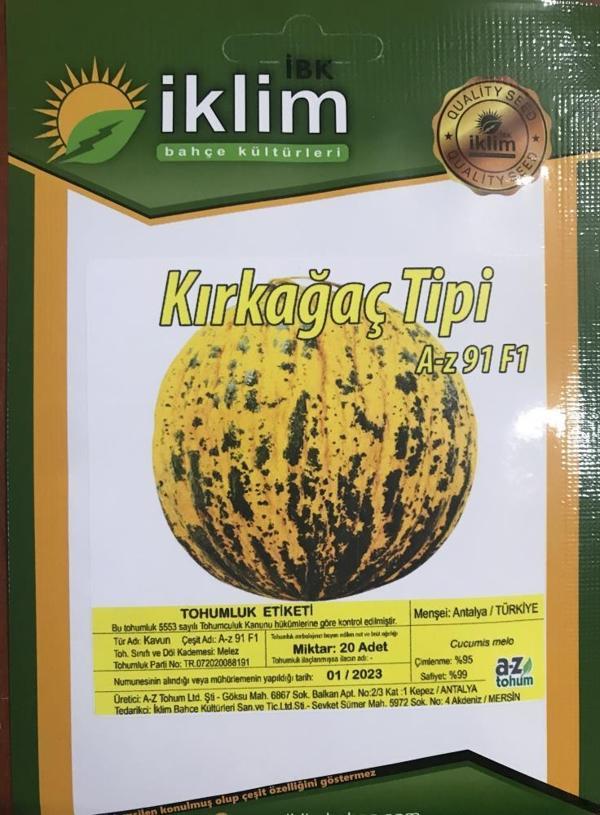 A-Z TOHUM KAVUN TOHUMU A-Z 91 F1 KIRKAĞAÇ KAVUN - 20 ADET TOHUMLUK - Image 1