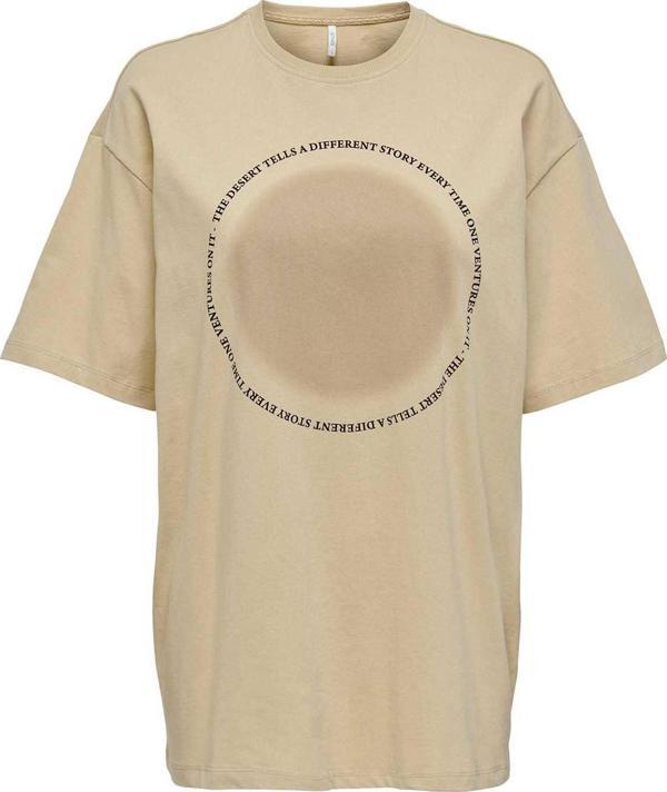 Only Kadın Onlluna Rahat Kesim Bisiklet Yaka T-Shirt 15286655 Camel - Image 1