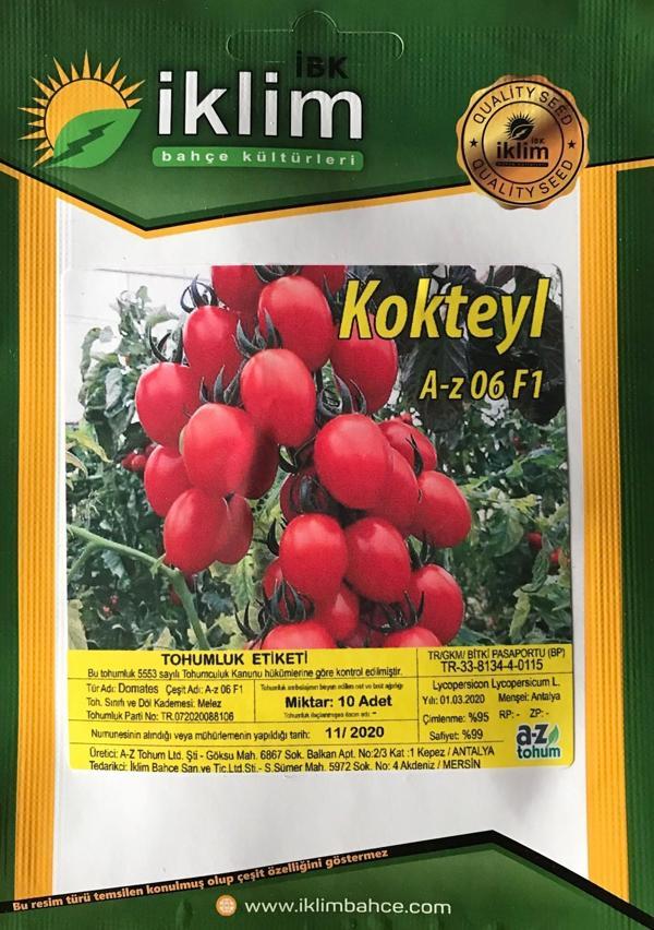 DOMATES TOHUMU HİBRİT KOKTEYL DOMATES A-Z-06 F1 10 ADET - Image 1