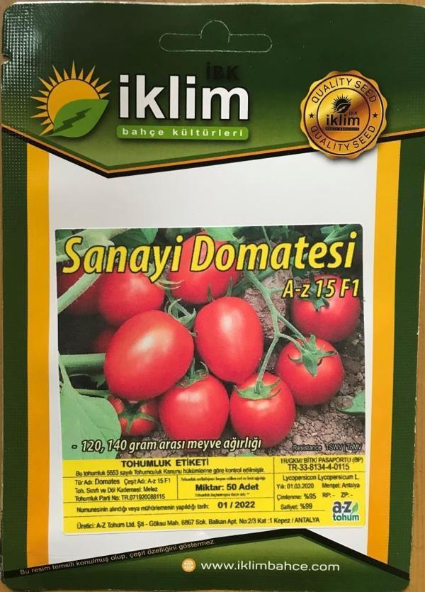 Domates Tohumu Hibrit SANAYİ TİPİ DOMATES A-Z-15 F1 50 Adet - Image 1
