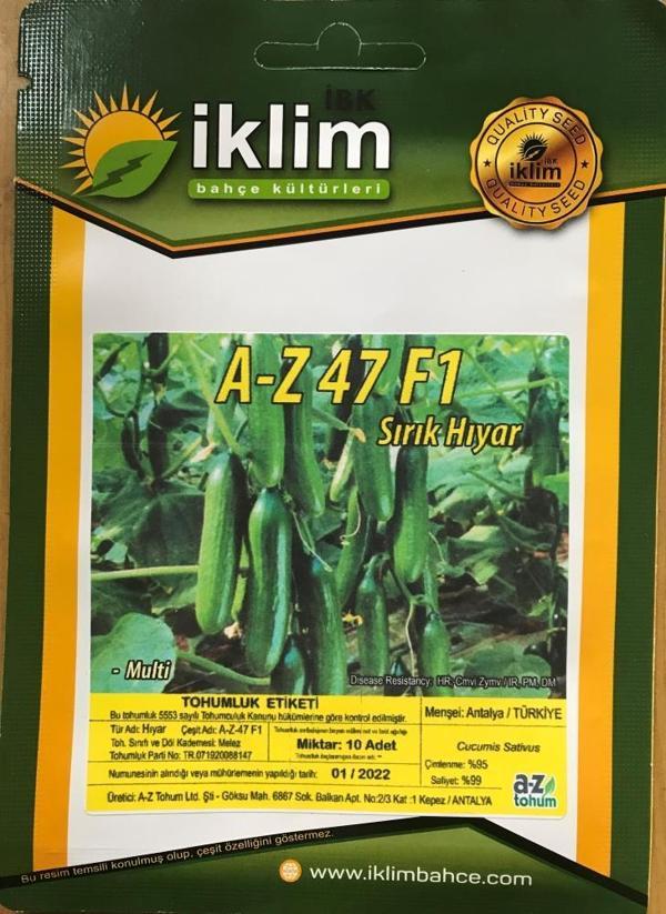 Hıyar Tohumu Hibrit A-Z-47 BARİZ F1 SIRIK HIYAR - 10 Adet Tohumluk - Image 1