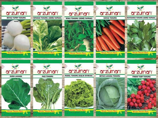 SERTİFİKALI YERLİ 10 ÇEŞİT KIŞLIK TOHUM SETİ-1 (SOLUCAN GÜBRESİ HEDİYE) - Image 1