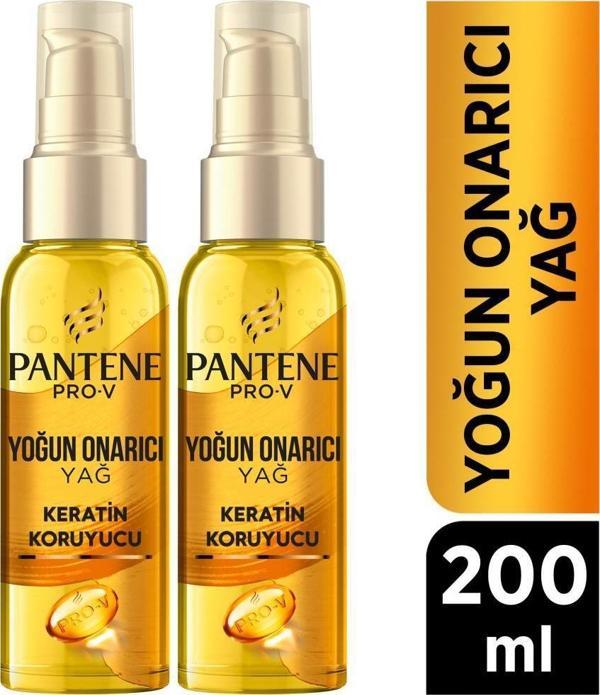 Pantene Saç Bakım Yağı Keratin Özlü Onarıcı E Vitaminli 100 ml x 2 Adet - Image 1