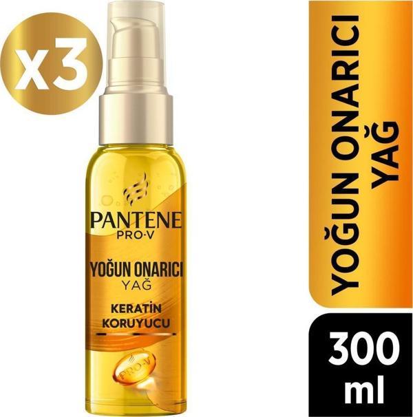 Pantene Saç Bakım Yağı Keratin Özlü Onarıcı E Vitaminli 100 ML x 3 Adet - Image 1