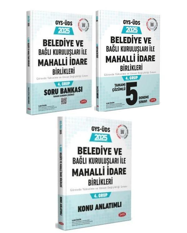 Data 2025 Belediye ve Bağlı Kuruluşları İle Mahalli İdare Birlik 4.Grup Soru + Deneme + Konu 3 Lü - Data Yayınları - Image 1