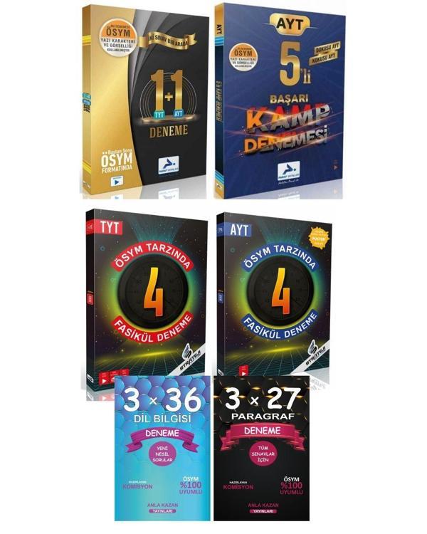 Anla Kazan Deneme Seti + 5 TYT Deneme + 10 AYT Deneme 6 lı Set - Anla Kazan Yayınları - Image 1
