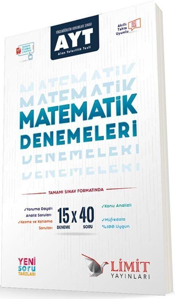 Limit Yayınları AYT Matematik 15x40 Video Çözümlü Denemeleri - Limit Yayınları - Image 1