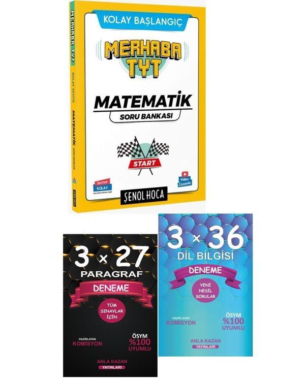 Anla Kazan Deneme Seti + Şenol TYT Merhaba Matematik Soru Bankası Seti - Anla Kazan Yayınları - Image 1