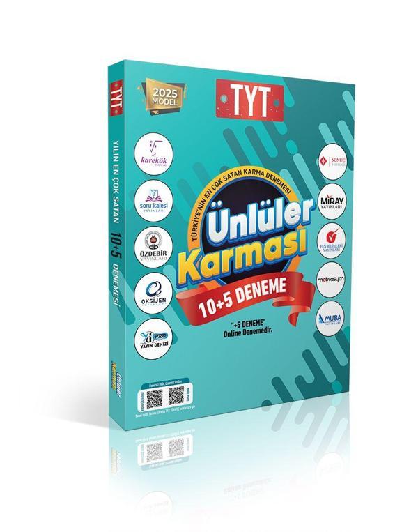 Ünlüler 2025 TYT 10 + 5 Deneme Ünlüler Karması - Ünlüler Karması Yayınları - Image 1