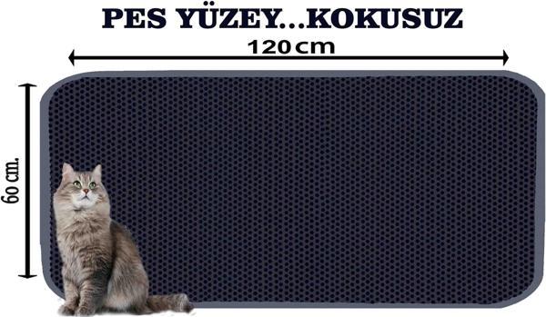 Kedi Kumu Wc Önü Xxl Büyük Boy Elekli Tuvalet Önü Gri Kedi Kumu Paspası 60x120 Cm - Image 1
