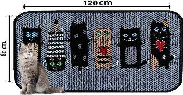 PeraMila Büyük Boy Elekli Tuvalet Önü Desenli Kedi Kumu Paspası 60 X 120 Cm - Image 1