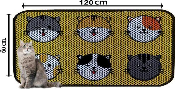 PeraMila Büyük Boy Elekli Tuvalet Önü Desenli Kedi Kumu Paspası 60 X 120 Cm - Image 1