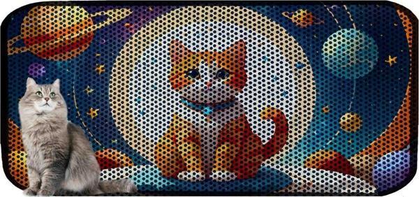 PeraMila Büyük Boy Elekli Tuvalet Önü Desenli Kedi Kumu Paspası 60 X 120 Cm - Image 1