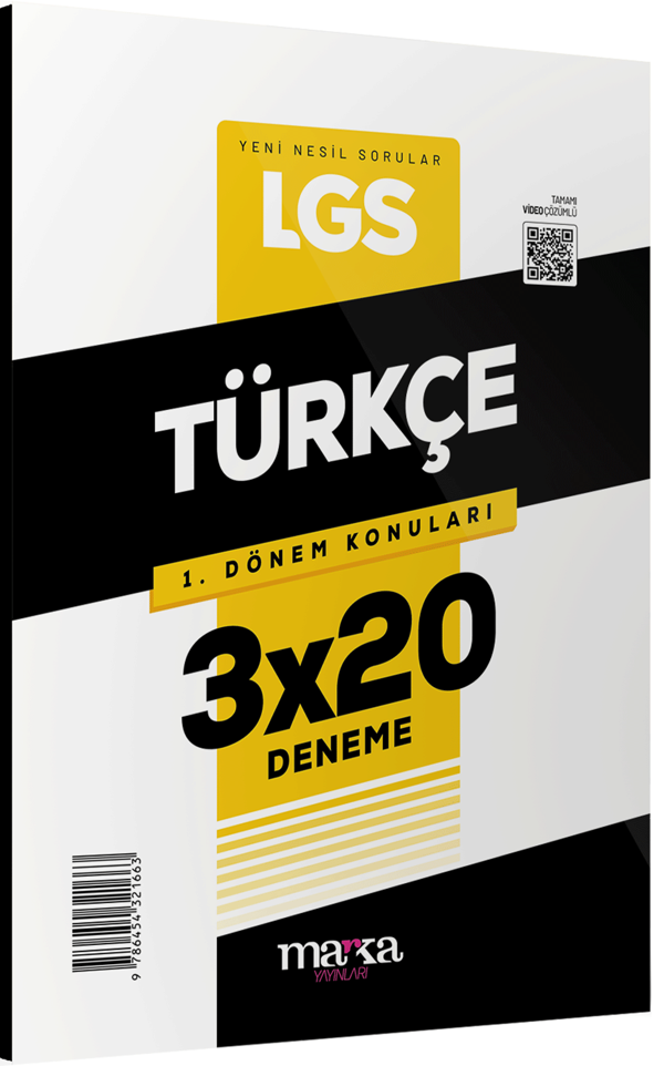 Marka 2025 8. Sınıf LGS 1. Dönem Türkçe 3x20 Deneme Marka Yayınları - Marka Yayınları - Image 1