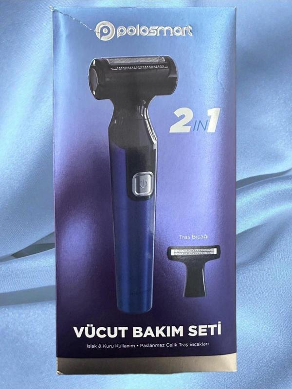Polosmart Pbs603 2 İn 1 Erkek Vücut Bakım Seti Lacivert 1-3 2 Yıl Lacivert Pilli Sakal Kuru Tıraş Makinesi - Image 1