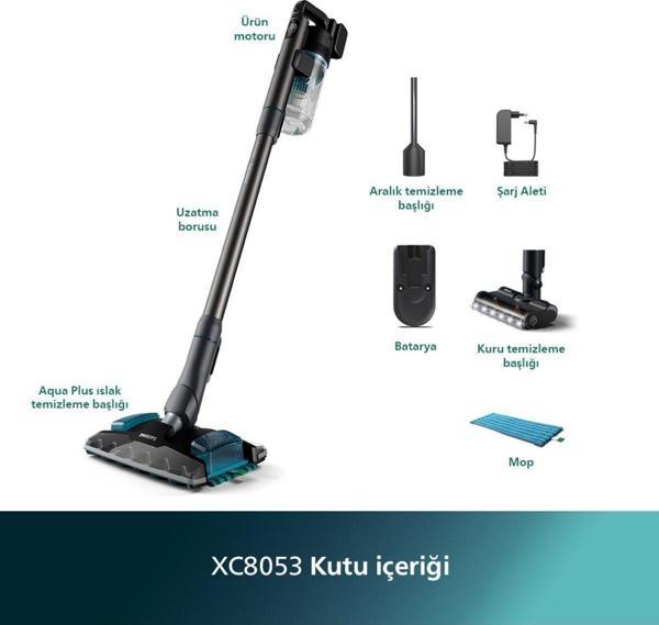 Philips 8000 Serisi Aqua Plus XC8053/01 Şarjlı Dikey Süpürge - Image 1