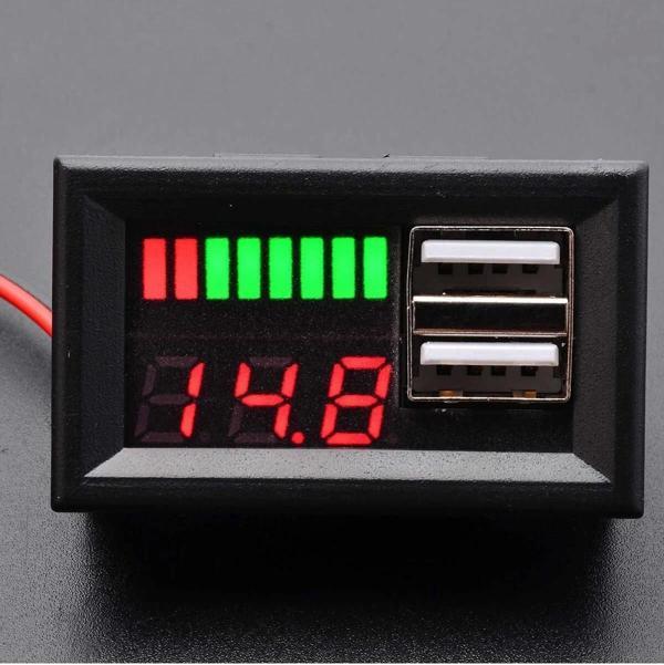Dijital Akü Ölçer- Çift USB 12V-5V Dönüştürücü - Image 1