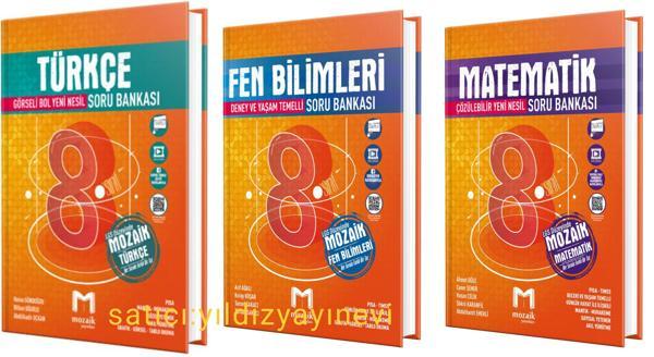 mozaik yayınları 8.sınıf türkçe-matematik-fen bilimleri 3'lü soru bankası - Mozaik Yayınları - Image 1