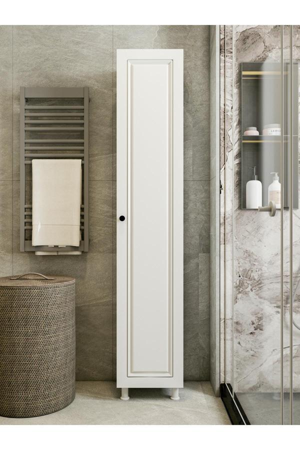 Montenero Çok Amaçlı Dolap Parlak Beyaz Country Banyo Dolabı - Image 1