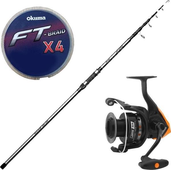 YekOutdoor Hazır Olta Seti Okuma Revenger Tele Surf 420 cm 4 Parça Surf Kamışı&Okuma JAW-65 3+1BB Olta Makinesi - Image 1