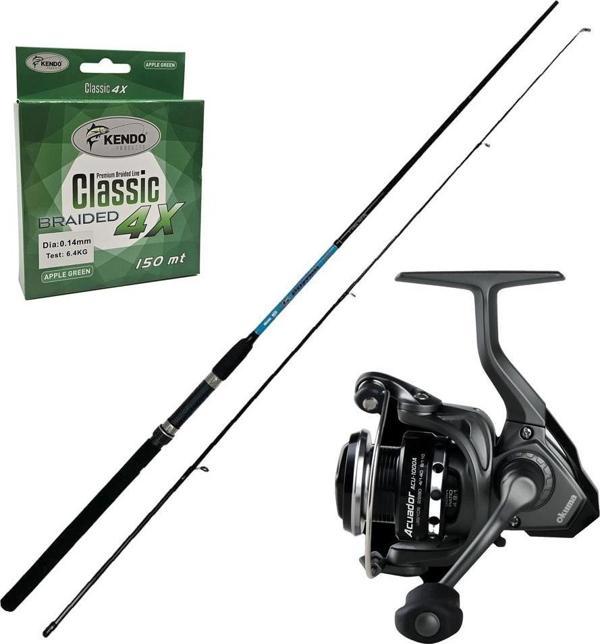 YekOutdoor Hazır Spin Olta Seti Okuma G-Power Spin 9' 270cm 7-35 gr 2 Parça Spin Kamışı&Okuma Acuador ACU-3000A 3+1BB Ol - Image 1