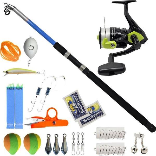 Yek Outdoor Hazır Olta Seti Elbe 3.50m Olta Kamışı& Okuma Fin Chaser X FNX-60NG 1BB Olta Makinesi - Image 1