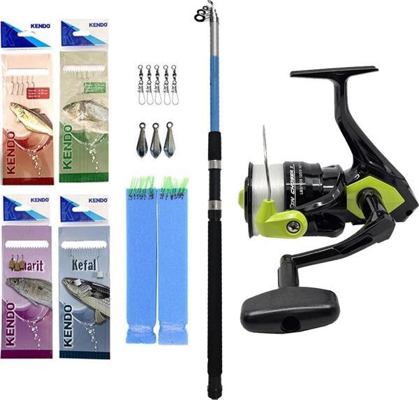 Yek Outdoor Hazır Olta Seti Kendo Elbe 3.50m 70-150gr Olta Kamışı&Okuma Fin Chaser 60 Olta Makinesi - Image 1