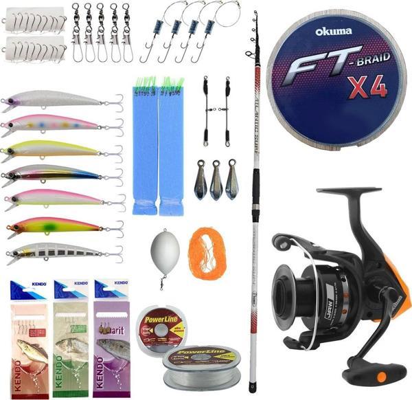 Yek Outdoor Profesyonel Hazır Olta Seti Kendo Atlantic Surf 4.20m 100-250gr Olta Kamışı&Okuma JAW-55 Olta Makinesi - Image 1