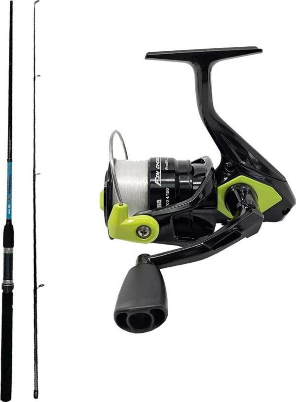 YekOutdoor Spin Olta Seti Okuma G-Power Spin 9' 270cm 7-35 gr 2 Parça Spin Kamışı&Okuma Fin Chaser X FNX-40NG Green 1BB  - Image 1