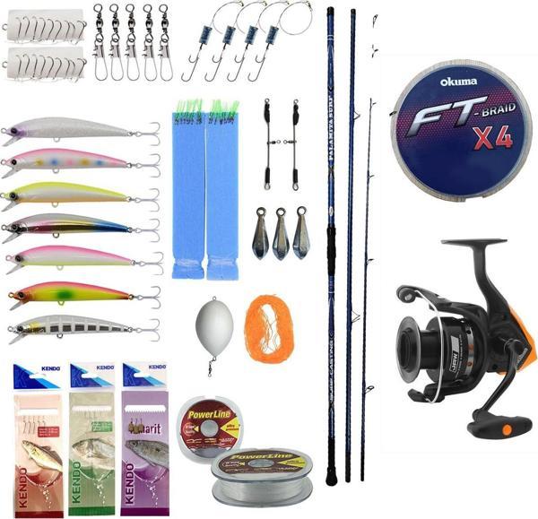 Yek Outdoor Profesyonel Hazır Olta Seti Kendo Palamita Surf 420cm 3 Parça Olta Kamışı&Okuma JAW-65 Olta Makinesi - Image 1