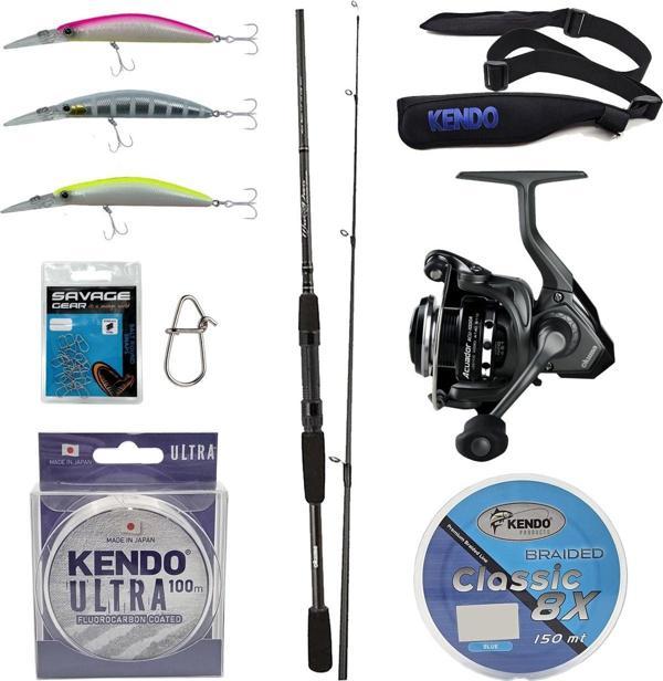 YekOutdoor Spin Olta Seti Okuma Wave Power 8'0 2.44 cm 15-40 gr 2 Parça Spin Kamışı&Okuma Acuador ACU-4000A 3+1BB Olta M - Image 1