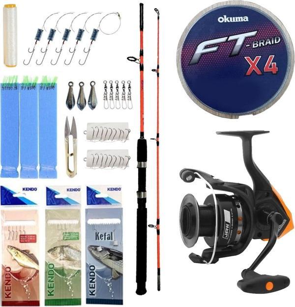 Yek Outdoor Tekne Olta Seti Kendo Holiday Boat 1.50m 100-250gr 2 Parça Olta Kamışı&Okuma JAW-65 3+1BB Olta Makinesi - Image 1