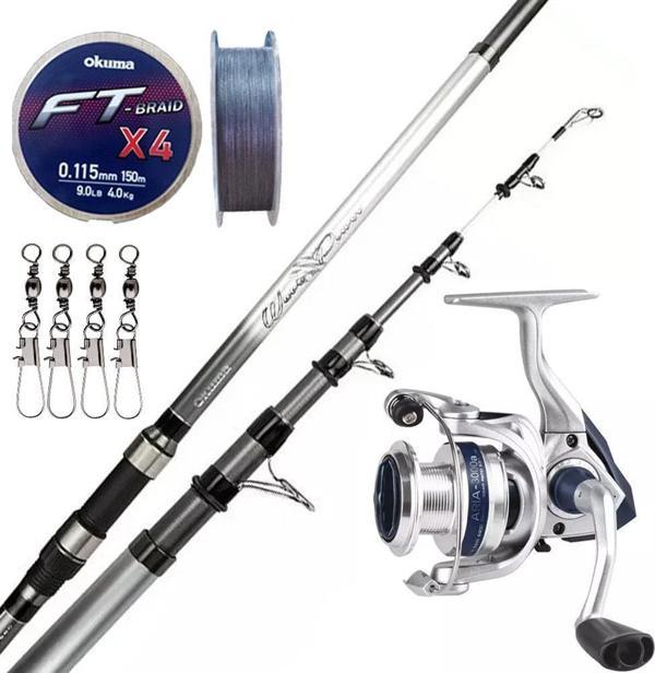 YekOudoor Surf Kamışı Olta Seti Okuma Wave Power Tele Surf 4.20 cm 100-200 gr 5 Parça Surf Kamışı &Okuma ARIA-8000a Pain - Image 1
