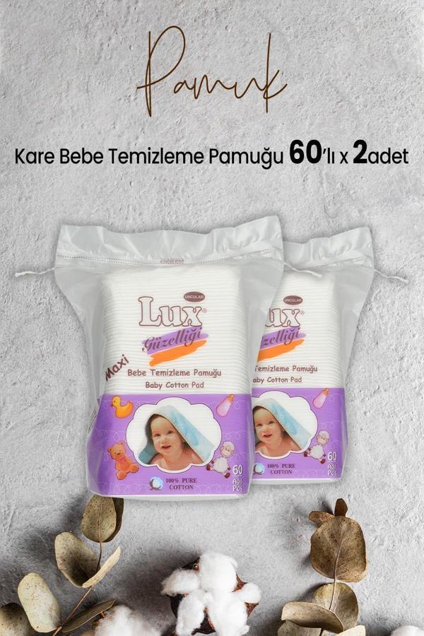 Lux Kare Bebe Temizleme Pamuğu 60' lı x 2 Adet - Image 1