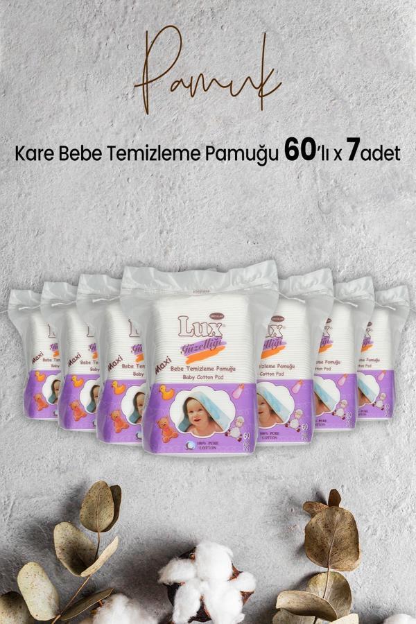 Lux Kare Bebe Temizleme Pamuğu 60' lı x 7 Adet - Image 1