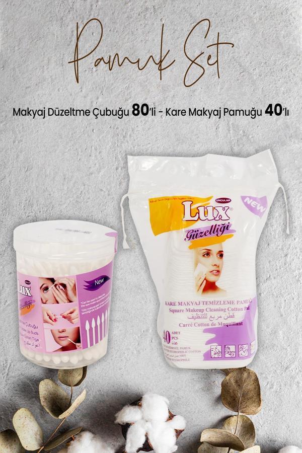 Lux Makyaj Düzeltme Çubuğu 80' li ve Disk Kare Makyaj Pamuğu 40' lı - Image 1