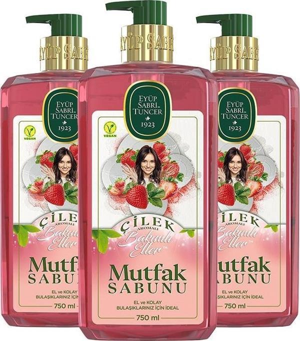 Eyüp Sabri Tuncer Çilek Mutfak Sabunu 750 ml x 3 - Image 1