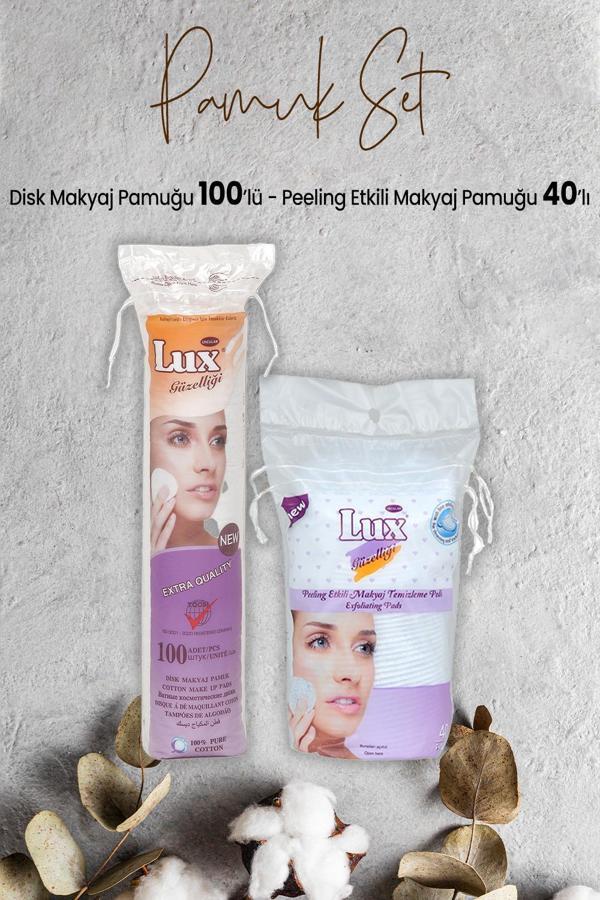 Lux Peeling Etkili Makyaj Pamuğu 40' lı ve Disk Makyaj Pamuğu 100'lü - Image 1