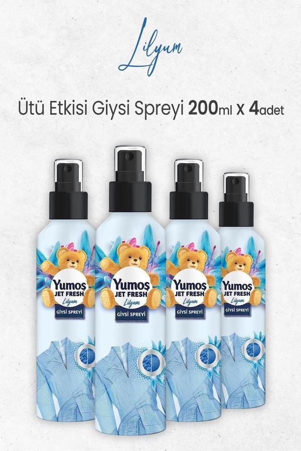 Yumoş Jet Fresh Ütü Etkisi Giysi Spreyi Lilyum 200 ml x 4 Adet - Image 1