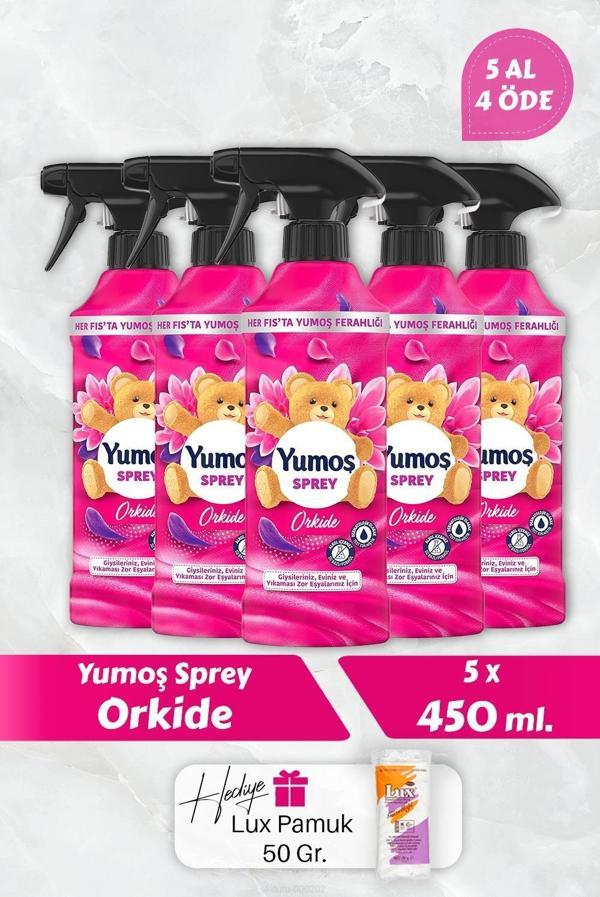 Yumoş Orkide Sprey, 5 AL 4 Öde 450 ml, Pamuk Hediyeli - Image 1