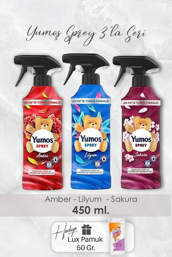 Yumoş Sprey Lilyum, Sakura ve Amber, Pamuk Hediyeli - Image 1