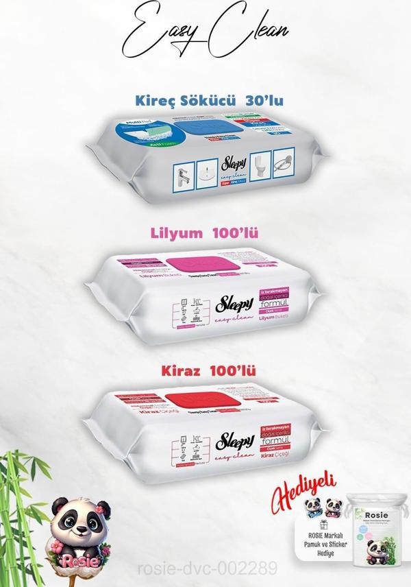 Kiraz ve Lilyum Katkılı 100'lü, Kireç Sökücü 30'lu Temizlik Havlusu ve Rosie Hediye - Image 1