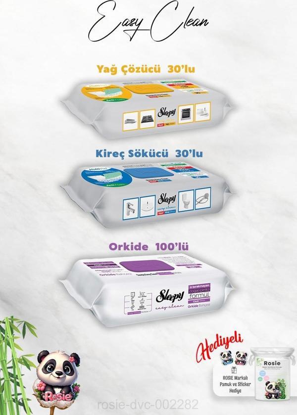 Orkide Bahçesi 100'lü Easy Clean, Kireç ve Yağ Çözücü 30'lu ve Rosie Hediye - Image 1