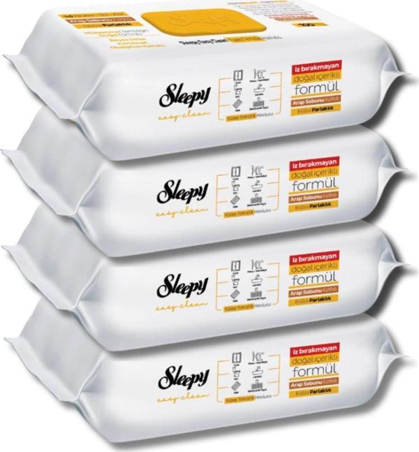 Sleepy Easy Clean Arap Sabunu Katkılı Yüzey Temizlik Havlusu 4x100 (400 YAPRAK) - Image 1