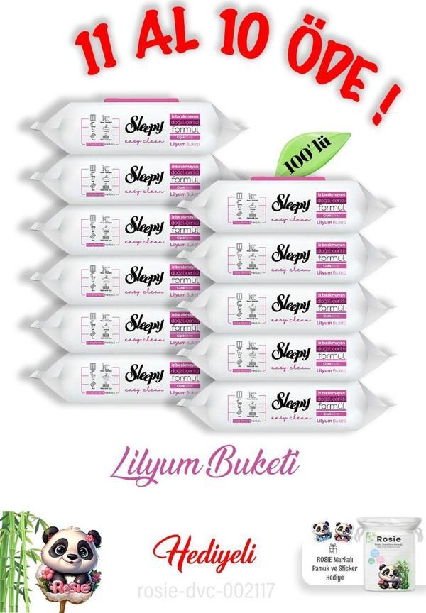 Sleepy Lilyum Buketi 100' lü 11 Al 10 Öde ve Rosie Pamuk - Image 1