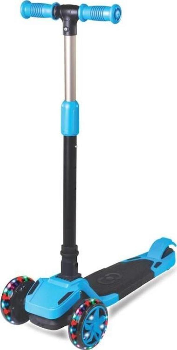 Furkan Toys Cool Wheels Tulpar 4+ Yaş Işıklı Katlanabilir Scooter Mavi - Image 1