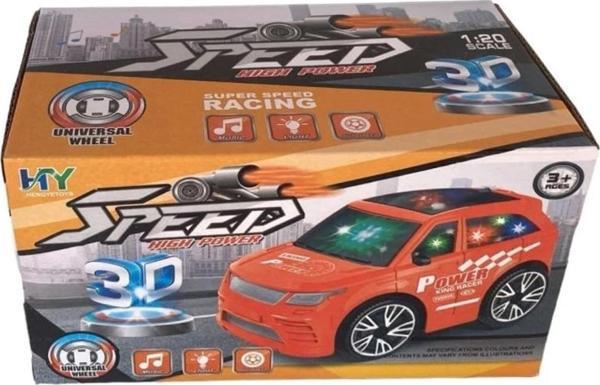 Prestij Pilli 3D Işıklı Müzikli Araba 007-1 Kırmızı - Image 1