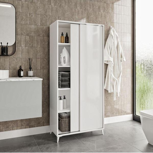 Kznmob Home Sürgülü Çok Amaçlı Banyo Dolabı - Tamamı 1. Kalite Mdf - Image 1